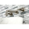 thumbnail image 3 of Kingston Brass KS6128CML Manhattan Double-Handle Wall Mount Bathroom Faucet, Brushed Nickel, 3 of 8