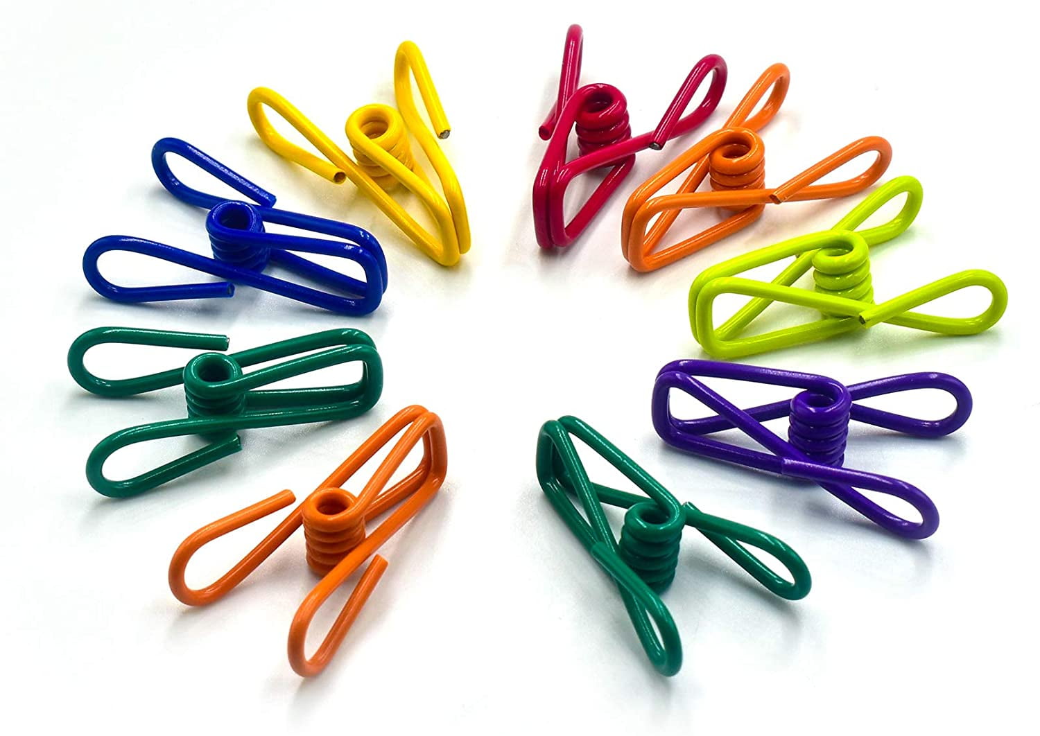 10Pcs Multicolor PVC-Coated Steel Wire Peg Decoration Metal Clothes Drying Clips 