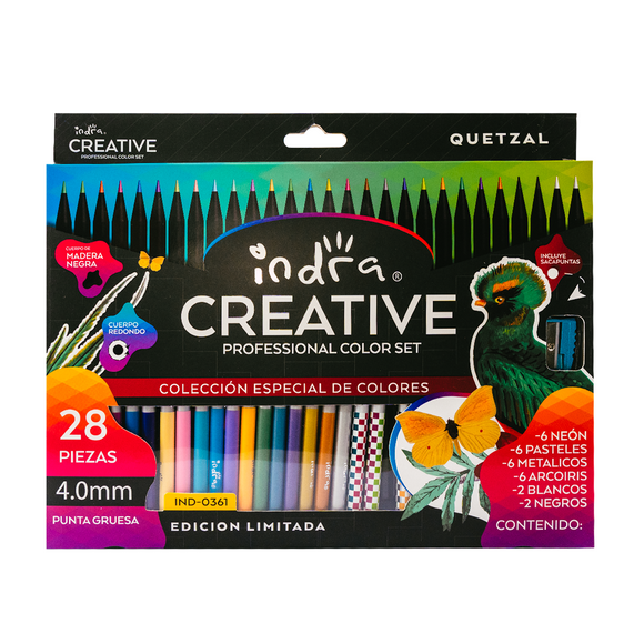 Lápices De Colores Profesionales Indra Creative Quetzal Con 28 Piezas