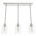 thumbnail image 2 of Hunter - Lochemeade 3-light Brushed Nickel, Large Cluster Light, Dimmable, Modern Style, Linear Shaped, for Bedrooms, Dining, Living Rooms - 19716, 2 of 8