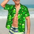thumbnail image 7 of Bingfone Men's Short Sleeve Button Down Shirts Hawaiian St Patrick's Day2 Printed Beach Shirt, 7 of 7
