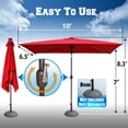 thumbnail image 2 of Sunny 10'x6.5' OUTDOOR SOLAR 26 LED LIGHTS ALUMINIUM PATIO UMBRELLA RECTANGLE TILT-BURGUNDY COLOR, 2 of 8