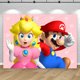 thumbnail image 3 of Fondo de fiesta de princesa Daisy Peach con tema de Super Mario rosa, fondo de cumpleaños para niña, pancarta de estudio fotográfico para baby shower, 3 of 5
