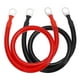 thumbnail image 1 of Cables de batería 2PCS 4 AWG, Cables de inversor de batería de 2 pies con terminales de anillo de 1/2" para barco solar marino, automóvil, casa rodante, rojo negro, 1 of 1