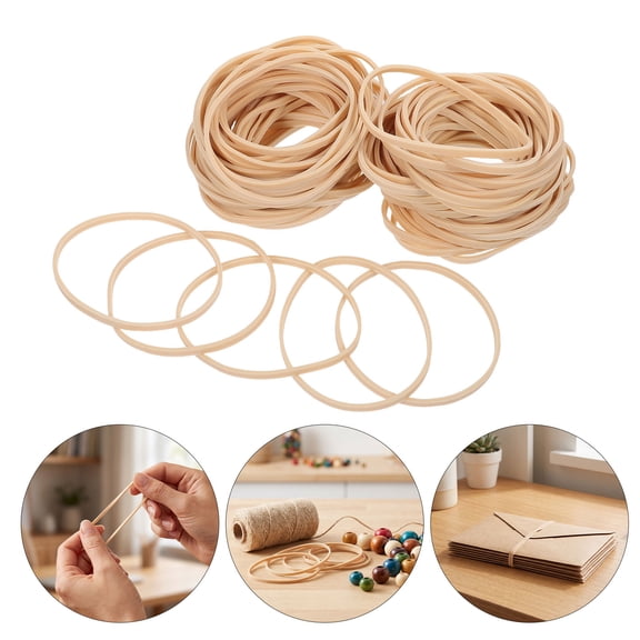 CTIRCHIU 1Pack Heavy Duty Beige Elastic Bands for Binding and Organizing Office Supplies