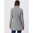 thumbnail image 4 of Abrigo de invierno medio largo informal de negocios abotonado con cuello vuelto para mujer Gris XL, 4 of 6