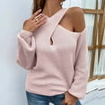 thumbnail image 3 of Vedolay Womens Long Sleeve Tops Women's Crewneck Cropped Sweater Long Sleeve Ribbed Knit Pullover Tops,Pink XL, 3 of 5