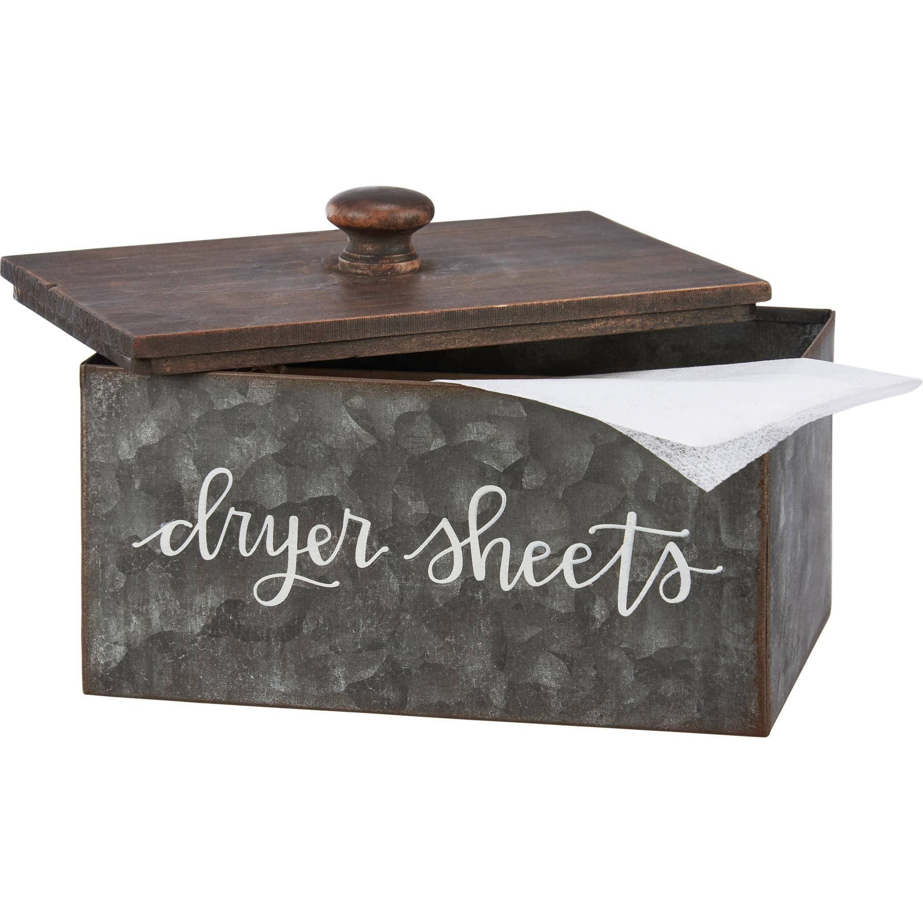 Dryer Sheets with Laundry Tips Bin