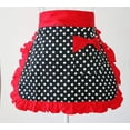 thumbnail image 2 of Cute Waist Apron Vintage Retro Ruffle Apron 50’s Cooking Kitchen Apron with Pockets for Women Girls, Red, 2 of 6