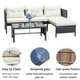 thumbnail image 3 of Gzxs Outdoor Sectional Furniture, 4 Pieces Patio PE Rattan Wicker Sofa Set, All Weather Patio Conversation Set with Cushions and Coffee Table for Deck, Lawn and Pool (Brown/Beige), 3 of 10