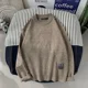 thumbnail image 2 of Suéter de punto de cuello redondo cálido de estilo vintage para hombre, jersey tejido de alta calidad de estilo Harajuku, barato y con forro polar, 2 of 4
