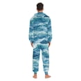 thumbnail image 4 of FORMRS Onesies Pajama for Adults Unisex Hoodie Winter Jumpsuit One Piece Sleepwear, Sizes S-2XL, Green Watercolor Ocean Waves, 4 of 7