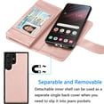 thumbnail image 3 of Galaxy S23 Ultra Case, Flip/Folio Cover Wallet Magnetic Closure Card Slots Cash Holder Stand Kickstand TPU Bumper Shockproof Protective Case for Samsung Galaxy S23 Ultra -Rose Gold, 3 of 6