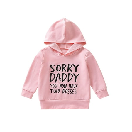

Baby Boys Girls little Man/Daddy Bosses Letter Print Sweatshirt Long Sleeve Pullover Fall Winter Outfits