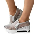 thumbnail image 3 of NOKIO Cute Women'S Slip-On Flats Modern Women'S Platform Sneakers Women'S Supportive Workout Shoes Ladies Fashion Breathable Mesh Sequin Thick Sole Sloping Heel Casual Rocking Shoes, 3 of 9