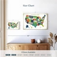 thumbnail image 4 of Elephant Stock Letterpress Usa Map Wall Art - Horizontal Canvas Wall Art - Living Room Wall Decor - Map Canvas - Turquoise And Orange Decor By Michael Mullan - 12" x 8", 4 of 8