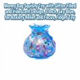 thumbnail image 3 of Money Bag Squishy Toy with Glitter Filled and Iridescent Design, 3 Inch, Sky Blue, for Relaxation Relief and Focus, Squeeze Toy, 3 of 3