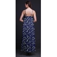 thumbnail image 2 of Bimba Rayon Leaves Printed Spaghetti Strap Sleeveless Womens Cami Maxi Slip Swing Dress-Medium, 2 of 4