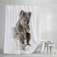 thumbnail image 4 of Funny Koala Shower Curtain Set, Waterproof Shower Curtains for Bathroom, Cute Art Fun Lovely Animals on Toilets Washable Fabric Cloth Bath Curtain for Bathtub Decoration with Hooks 72x78 Inches, 4 of 9