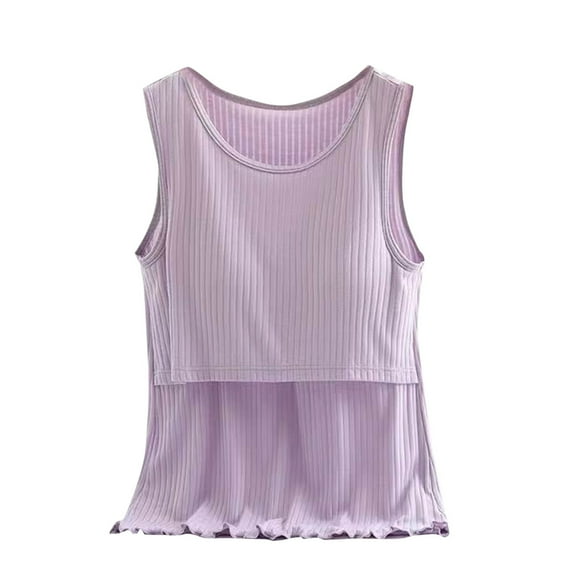 Tranfacy Maternity Shirts,Women Nursing Tank Tops,Sleeveless Nursing Top Crew Neck Maternity Tank Solid Color