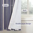 thumbnail image 2 of DriftAway Chris Linen Blackout Curtains with Thermal and Sound Reducing Layer 63 Inches Long for Bedroom Striped Printed Drapes Thermal Insulated Lined Window Treatments for Living Room Dark Blue, 2 of 8