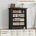 thumbnail image 7 of Dresser for Bedroom, 34.8 in Tall 4-Drawer Dresser with Large Storage, Wooden Chest of Drawers for Living Room, Black, 7 of 7