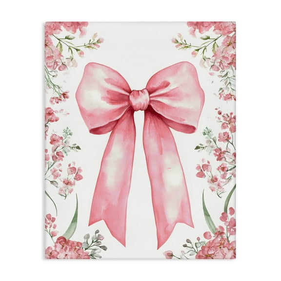 Stupell Industries Floral Bouquet Pink Bow Canvas Wall Art, design by Creative Studio, 48 x 36