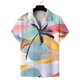 thumbnail image 3 of Camisetas hawaianas con estampado 3D de árboles tropicales, camisetas casuales de manga corta de verano para mujer, ropa 2024, blusas con botones de solapa para uso diario para hombre, 3 of 5