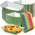 thumbnail image 2 of ANHXN  Paper Food Boat Trays Mexican Party Decorations, Disposable Kraft Paper Food Serving Tray Boat Plate for Snack Popcorn Sandwich Burger BBQ Hot Dogs Taco Fries Nacho, 2 of 7