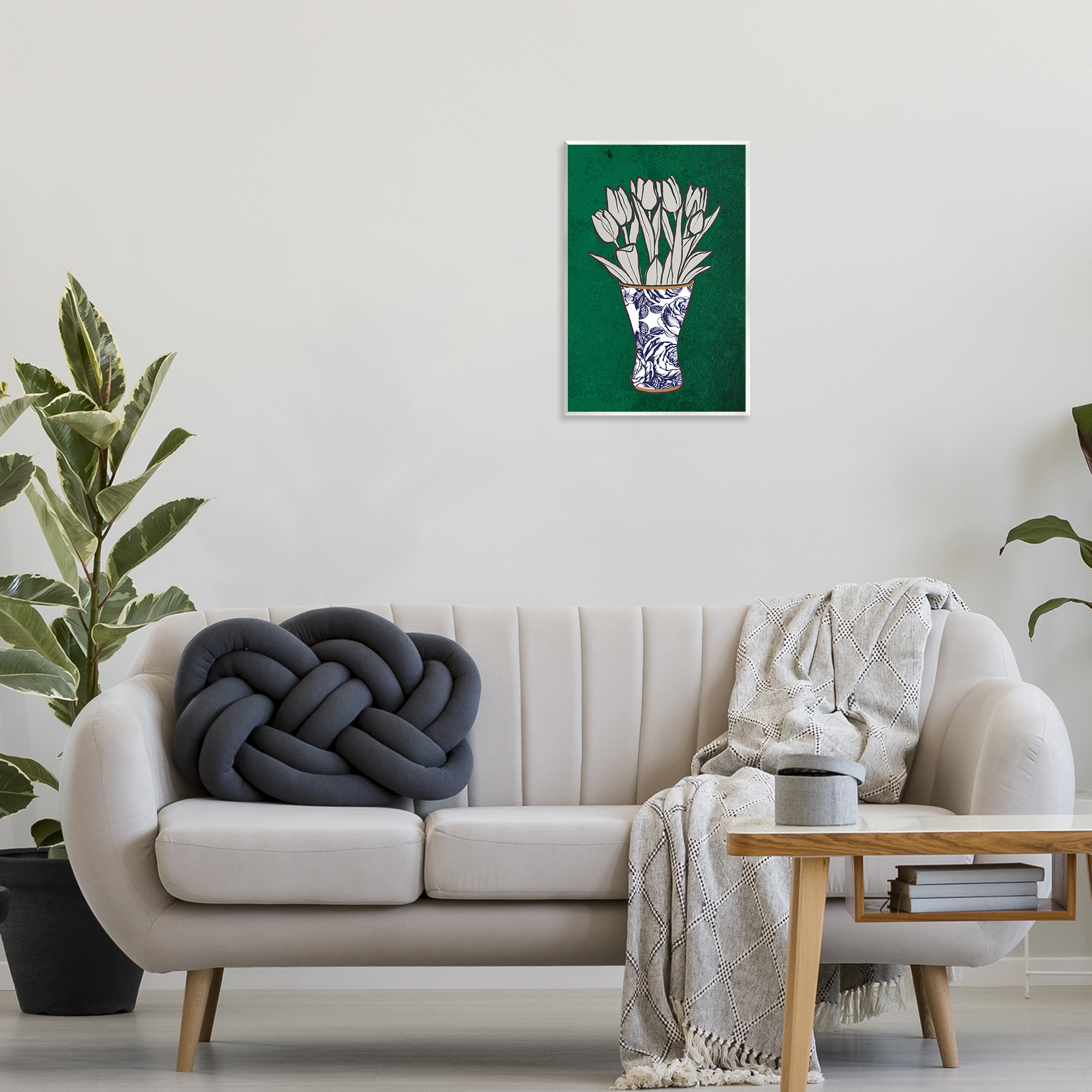 Stupell Industries Tulip Bouquet Vase Botanical & Floral Painting Unframed Art Print Wall Art, 13 x 19