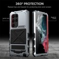 thumbnail image 5 of Dteck with Samsung Galaxy S23 Ultra Metal Case with Screen Protector,Built-in Kickstand Heavy Duty Rugged Military Cover Shockproof Dustproof Full Body Protector Case, Silver, 5 of 8