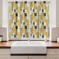 thumbnail image 2 of Abstract Kitchen Curtains, Contemporary Watercolor Brushstroke Print Parallel Geometric Shapes, Window Drapes 2 Panel Set for Kitchen Cafe Decor, 55" x 36", Amber White Charcoal Grey, 2 of 3