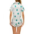 thumbnail image 4 of Traje de pijama Patrón único Cuello en V Bolsillo con botones Cómodo Ropa de dormir corta de dos piezas para mujer Tipo 5 S, 4 of 6