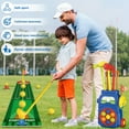 thumbnail image 4 of BEWOS Kids' Golf Toy Set includes a golf cart, golf board, putting mat, 4 toddler golf clubs, and 10 golf balls. Suitable for indoor and outdoor play, this engaging sports toy is designed for childre, 4 of 7