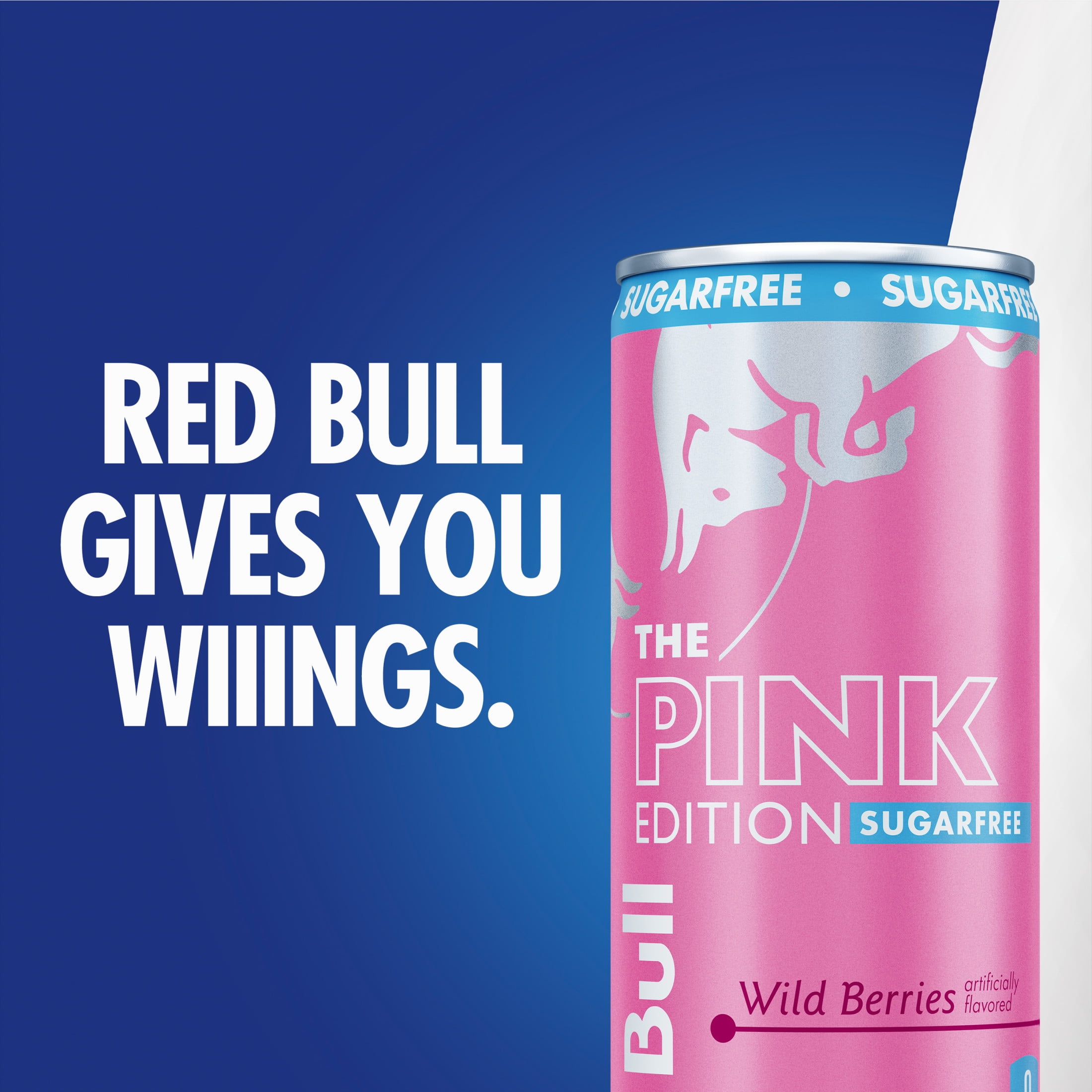 Red Bull Pink Edition Sugarfree Energy Drink, Wild Berries, 12 fl. oz., 6 x 4 Cans, Pack of 24 Cans