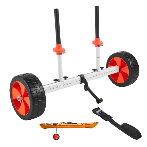 Chariot pour kayak VEVOR, capacité de charge de 230 lb, chariot pour canoë avec pneus en PU massif de 10 pouces et béquille, montage et démontage en quelques secondes