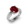 thumbnail image 2 of Natural 925 Sterling Silver Oval Cut ruby ring, July birthstone ring gemstone ring, proposal ring for women, 2 of 3