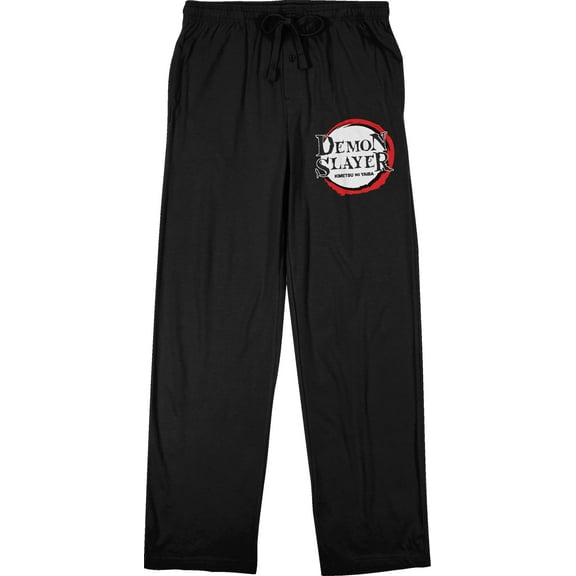 Demon Slayer Circle Logo Men's Black Pajama Pants-Medium