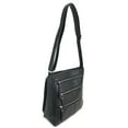 thumbnail image 7 of Zzfab Triple Zipper Locking Faux Leather  Crossbody Bag Black, 7 of 7
