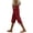 693#Wine, variant on Women's 2026 Summer Cotton Linen Capris Elastic Drawstring High Waist Loose Casual Cropped Beach Pants Gray S
