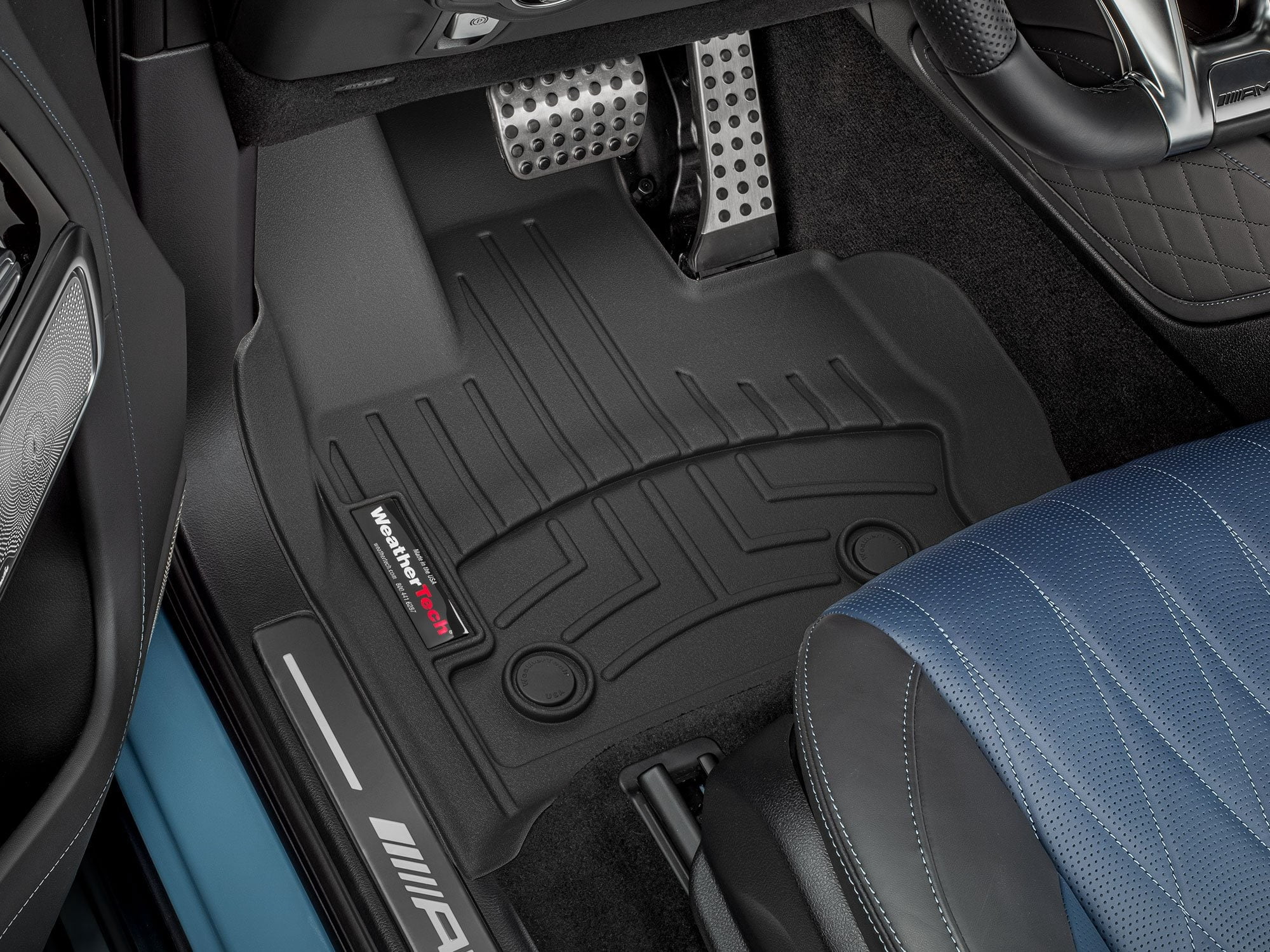 WeatherTech Custom Fit FloorLiners compatible with Mercedes AMG G 63, AMG G 63 SUV, G-Class SUV, G-Class, gclasssuveqtech - 1st Row (Driver & Passenger), Black