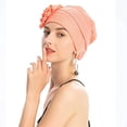 thumbnail image 5 of Dalrosia Women Turban Beanie Hat with Flower Chemo Headwear Elastic Head Wrap Cap, 5 of 7