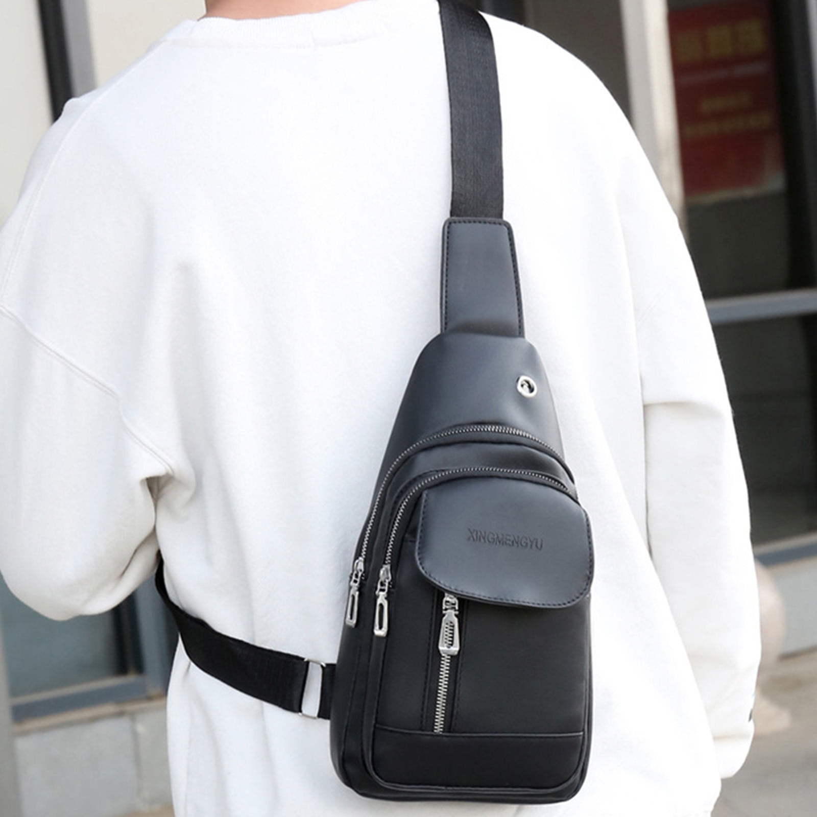 zanvin crossbody sling bag Sling Bag For Men Women Shoulder Backpack Chest Bags Crossbody Daypack With Earphone Hole For Hiking Camping Outdoor Trip