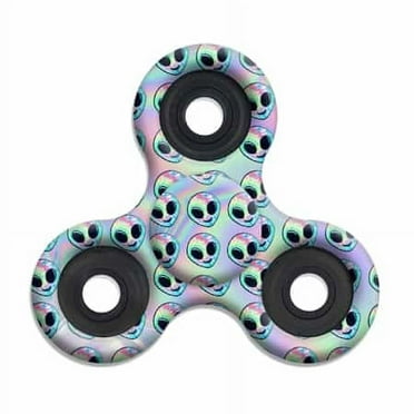 Tri Fidget Hand Spinner Squad ( Top Trenz Silver Alien ) High Speed & Longest Spin Time Toy Stress Reducer Ball Bearing High Speed Spinners