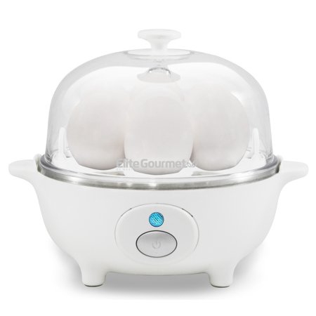 Elite Cuisine Automatic Easy Egg Cooker, 7 Eggs, White