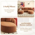 thumbnail image 6 of 111" U Shaped Modern Modular Sectional Curved Sofa with Ottoman, Minimalist Style Comfy Cloud Couch for Living Room Apartment, No Assembly Required Boneless Couches (Orange,Right Facing Chaise), 6 of 7