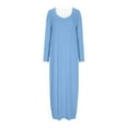 thumbnail image 4 of Winter Christmas Nightgowns for Women Long Sleepshirts Casual Loose Comfy Crewneck Full Length Pajama Dress, 4 of 6