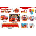 thumbnail image 5 of Fire Truck Birthday Party Supplies, 114pcs Firetruck Birthday Decorations & Tableware Set - Fire Truck Party Plates Cups Napkins & Firefighter Themed Balloon Backdrop etc Fire Truck Party Supplies, 5 of 8