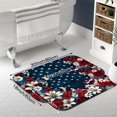 thumbnail image 6 of Floral American Flag 16x24 Flannel Bath Mat for Bathroom, Anti-Slip Backing Soft Bathroom Rug, Washable Water Absorbent Mat, 6 of 7