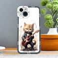 thumbnail image 3 of Guitar Cat Phone Case For iPhone 16 Plus 15 14 13 12 Pro Max Mini 11 XS X XR Soft Silicone Cover, 3 of 5